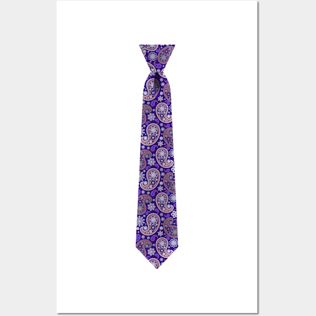 Purple Paisley Tie Wall Art by MojoCoffeeTime